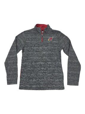 NFL Arizona Cardinals 1/4 Zip Pullover Sweatshirt Mens Small Gray Fleece Lined